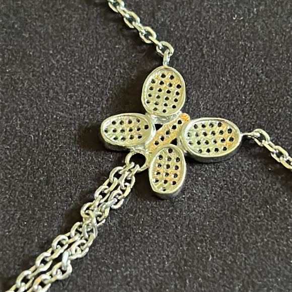 Sterling Silver Rhodium Plated Chain Bracelet Ring - Picture 9 of 10